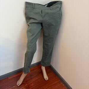 LOFT Ankle Pants Size 10 Green Chino Cropped 27" Inseam